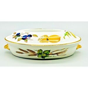 Royal Worcester Evesham Gold Oval Lidded Casserole Shape 21 Size 2